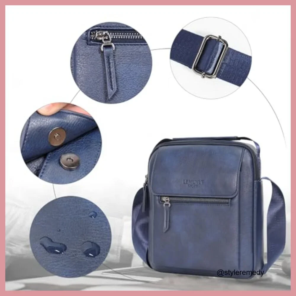 PU Leather Messenger Bag Crossbody Sling Adjustable Strap